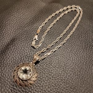 Beautiful sterling silver necklace with Green Amethyst (Prasiolite) pendant